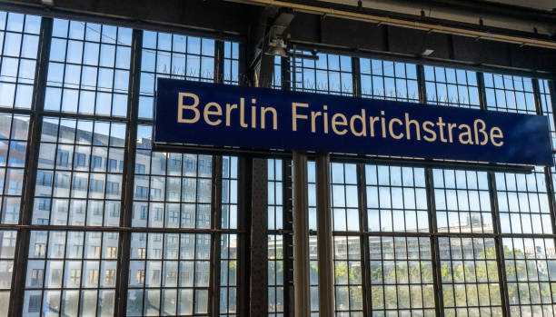 istock Low Angle View Of Text Into Station On Glass Building 1458696269