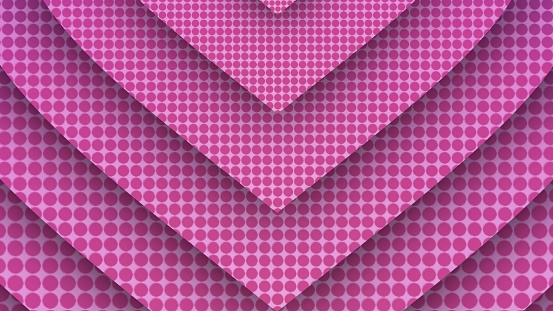 Pink halftone pattern with stacked hearts