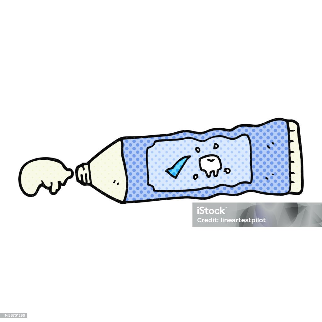 Easy Toothpaste Cartoon Freehand Drawn Cartoon Toothpaste Stock Illustration - Download Image ...
