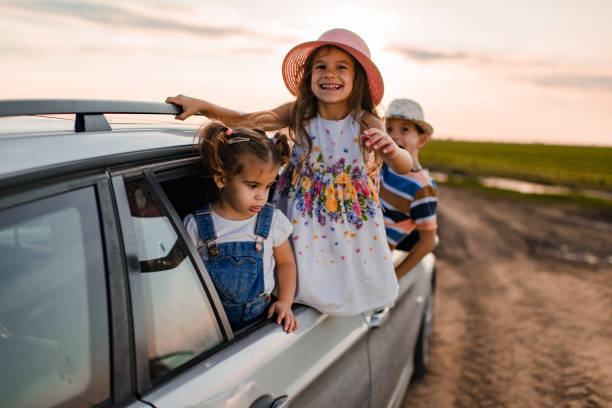 istock Beautiful children enjoying on a road trip 1458701846