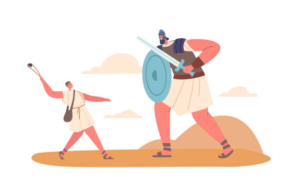 Biblical Story Of David And Goliath Character Who Described In Book Of  Samuel As A Philistine Giant Defeated By David Stock Illustration -  Download Image Now - iStock