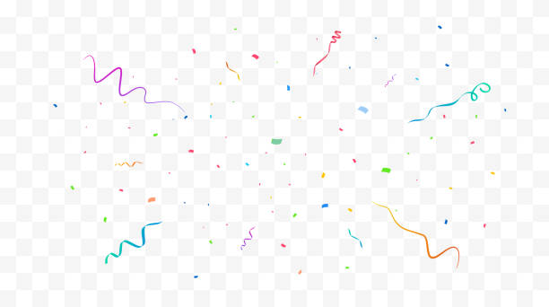 illustrations, cliparts, dessins animés et icônes de fond vectoriel confettis. conception de fête avec confettis colorés. - colors streamer backgrounds congratulating