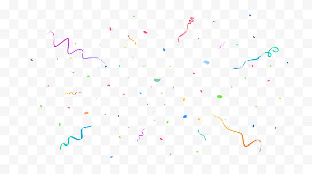 ilustrações, clipart, desenhos animados e ícones de fundo vetorial de confete. design de festa com confetes coloridos. - colors streamer backgrounds congratulating