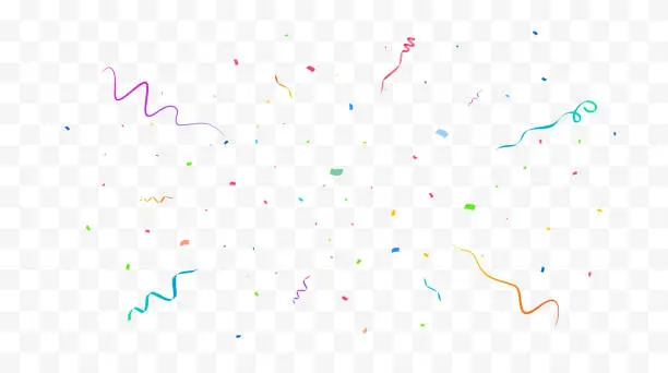 Vector illustration of Confetti Vector Background. Party Design With Colorful Confetti.