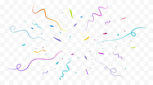 illustrations, cliparts, dessins animés et icônes de fond vectoriel confettis. conception de fête avec confettis colorés. - colors streamer backgrounds congratulating