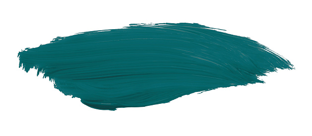 Turquoise brush isolated on white background. deep lake green brush.