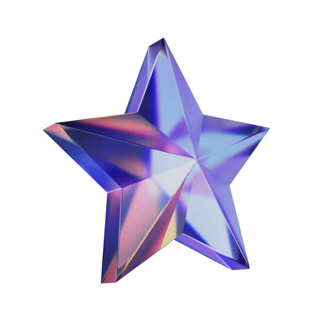 forme de polygone d’étoile de dispersion holographique 3d - art product flash photos et images de collection