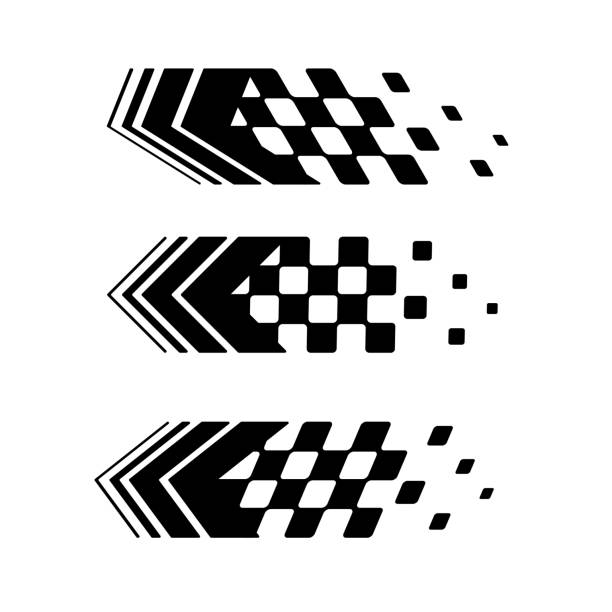 verschiedene pfeilflaggen gesetzt - zielflagge stock-grafiken, -clipart, -cartoons und -symbole