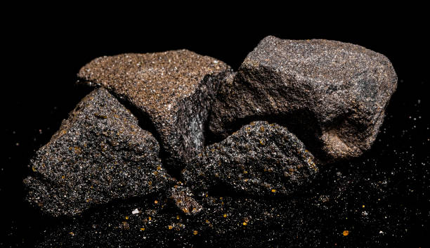 istock Macro Close up image of raw material Platinum and Chrome Ore roc 1458712572