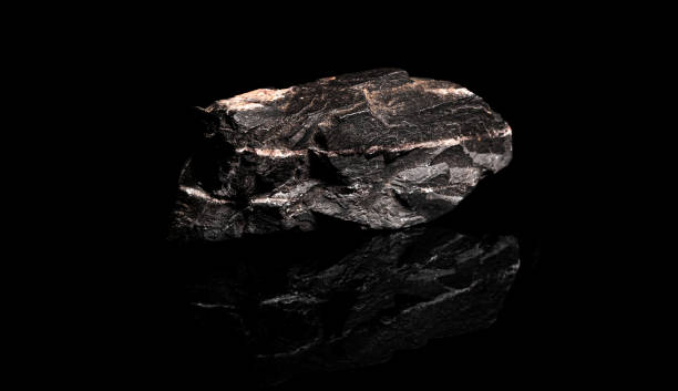 istock Macro Close up image of raw material Manganese Ore rock isolated 1458713419