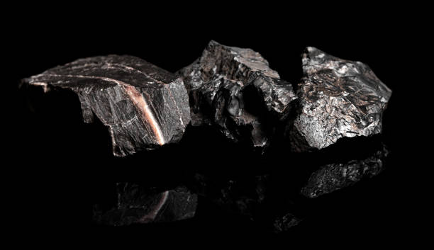 istock Macro Close up image of raw material Manganese Ore rock isolated 1458713536
