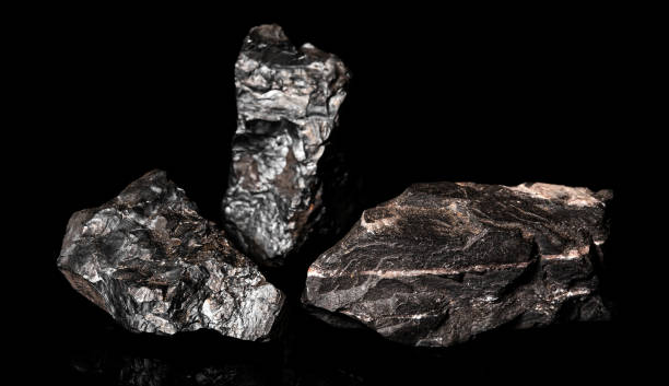istock Macro Close up image of raw material Manganese Ore rock isolated 1458713591