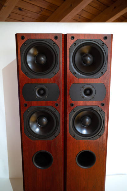 istock Wooden tower speakers 1458714519