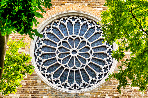 Rose window of the Cathedral, Trieste, Italy