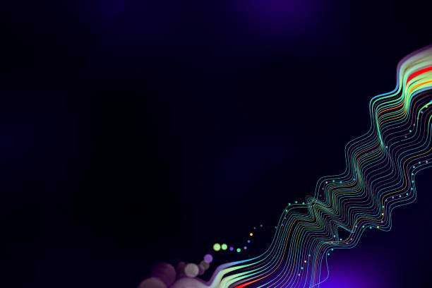 istock Abstract technological background in vibrant colors with blur. Futuristic hi-tech banner. 1458718810