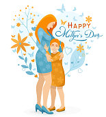 istock Happy mother's day. Mother hug her daughter . Mom's love. 1458720671