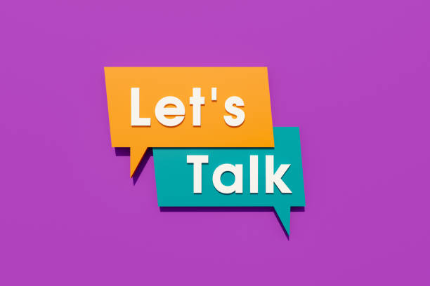 istock Let's talk - Colored banner, sign. 1458721959