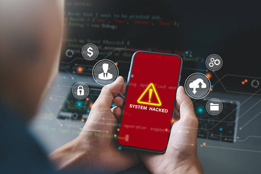 Compromise Computer System Hacked Alert After Cyber Attack On Computer Network Compromised ...