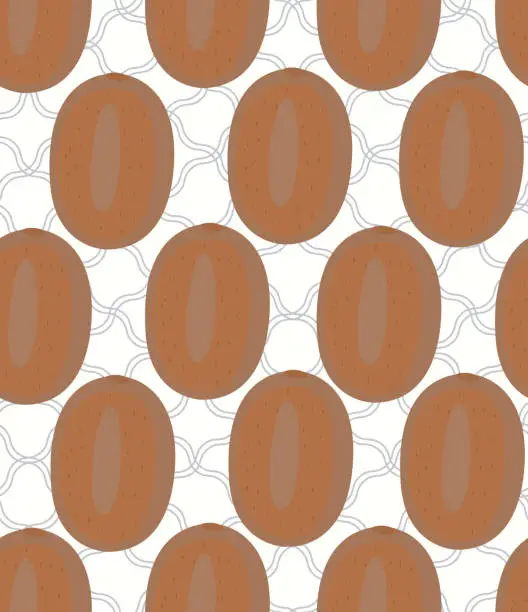 Vector illustration of kiwi fruit seamless pattern