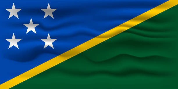 istock Waving flag of the country Solomon Islands. Vector illustration. 1458727477