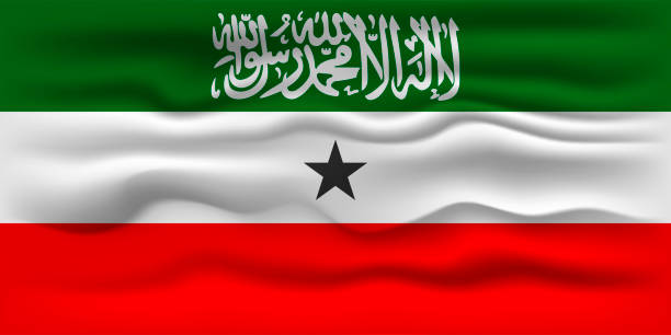 국가 소말릴란드의 국기를 흔들고. 벡터 그림입니다. - somaliland stock illustrations