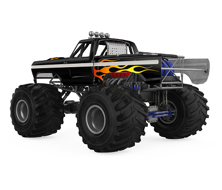 Monster Truck isolated on white background. 3D render