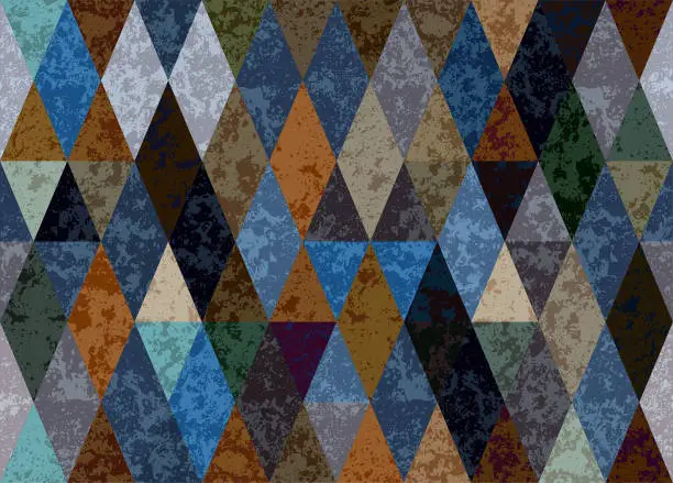 Vector illustration of seamless  abstract  grunge rhombic pattern