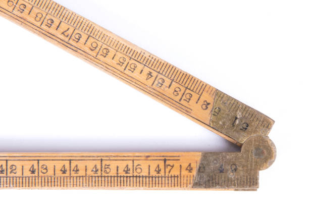 istock Old wood measure tool, isolated 1458735036