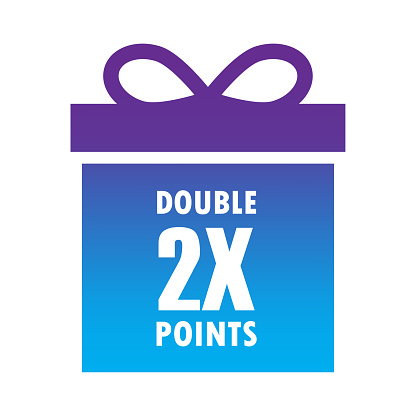 blue box double points. Card for marketing design. Vector illustration. EPS 10.