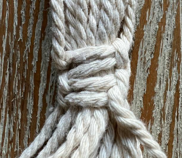 istock Close-up photograph of a macrame knot 1458744582