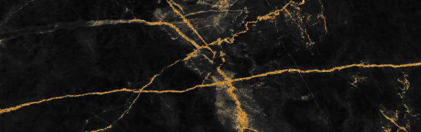 istock Black gold marble luxury texture golden line pattern abstract background. Panoramic Marbling texture design for Banner, invitation, wallpaper, headers, website, print ads, packaging design template 1458748106