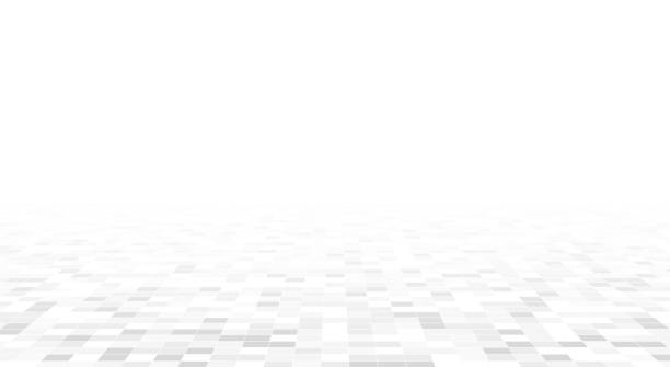 Gray tile floor perspective background Gray tile floor perspective background white background stock illustrations