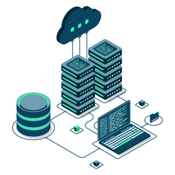 bildbanksillustrationer, clip art samt tecknat material och ikoner med cloud technology computing concept. modern cloud technology. data center isometric concept. isometric cloud technology with datacenter. web hosting concept. vector illustration - nätserver