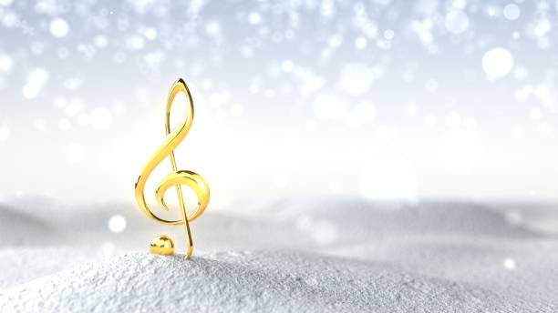 istock Golden Treble Clef In Snow 1458755904