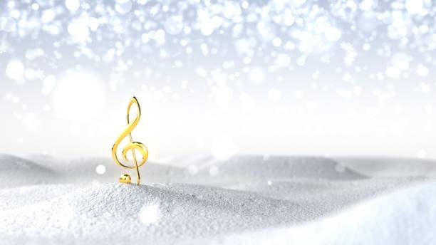 istock Golden Treble Clef In Snow 1458755922