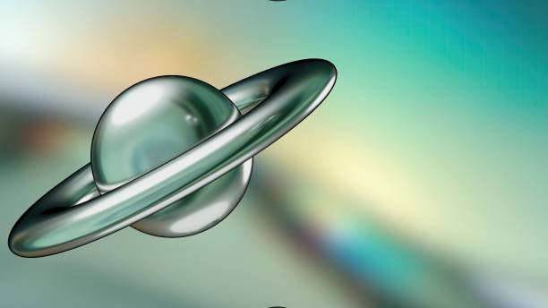 istock green metallic model of Saturn like modern art abstract dramatic passionate luxurious luxury luxury 3D rendering graphic design elemental background material 1458759952