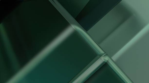 istock Green color Metallic textured box geometry Abstract, dramatic, passionate, luxurious and exclusive 3D rendering graphic design elemental background material 1458762740