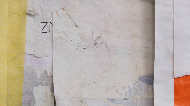istock Torn street poster, messy and abstract paper collage background 1458762822