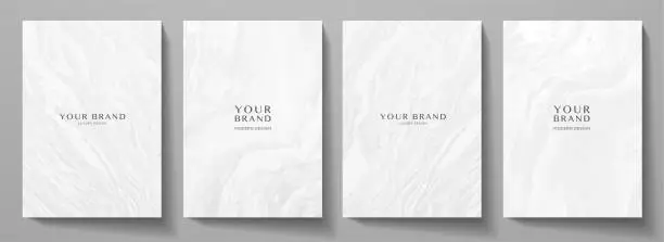 Vector illustration of Elegant marble texture set. Vector background collection with black line pattern for cover, invitation template