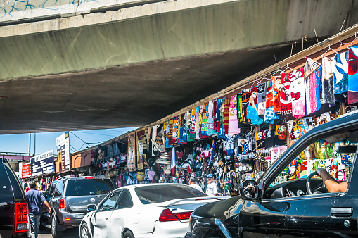 Tijuana, Mexico - AUGUST 2, 2012 - Commerce/Martket of Streets of Border of the United States and Mexico in San Diego, California