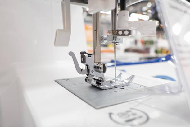 istock Sewing machine. Textile industry. Employment and labor. Labor activity 1458775813