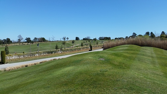 A shot of a beautiful golf course