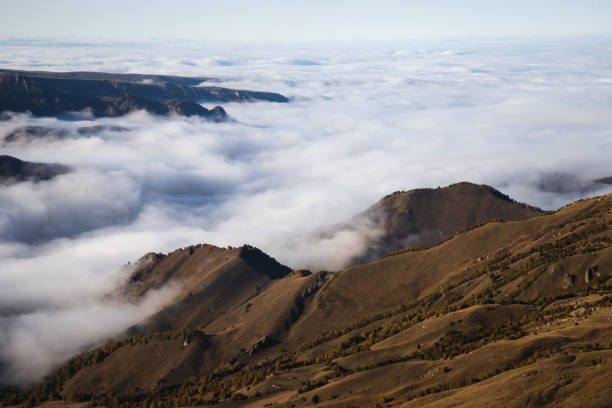 istock Photo of gorge and clouds under sunlight and clouds shadows 1458797958