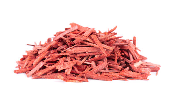 istock Red Sandalwood incense chips, isolated on white background. Sanderswood, rubywood or red saunders. 1458803017