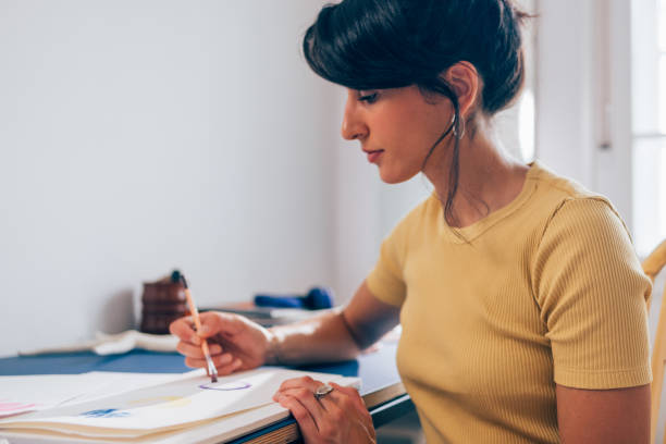 istock A Serious Beautiful Creative Woman Enjoying Her Hobby While Relaxing At Home 1458805142