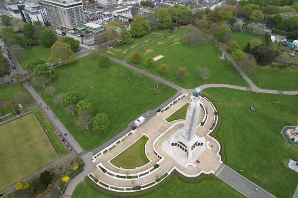 istock Plymouth Naval Memorial Devon UK drone aerial view 1458806793
