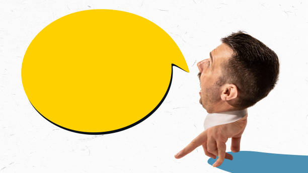 istock Conceptual creative art collage with huge man's head on human hand instead body and legs like office manager, white collar. Creative, business process, job, career concept 1458807266