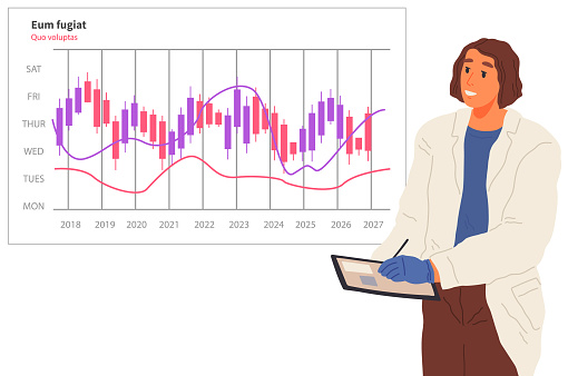 Stats Image Work Scientist Works With Data Analytics And Research Of Statistics Woman ...
