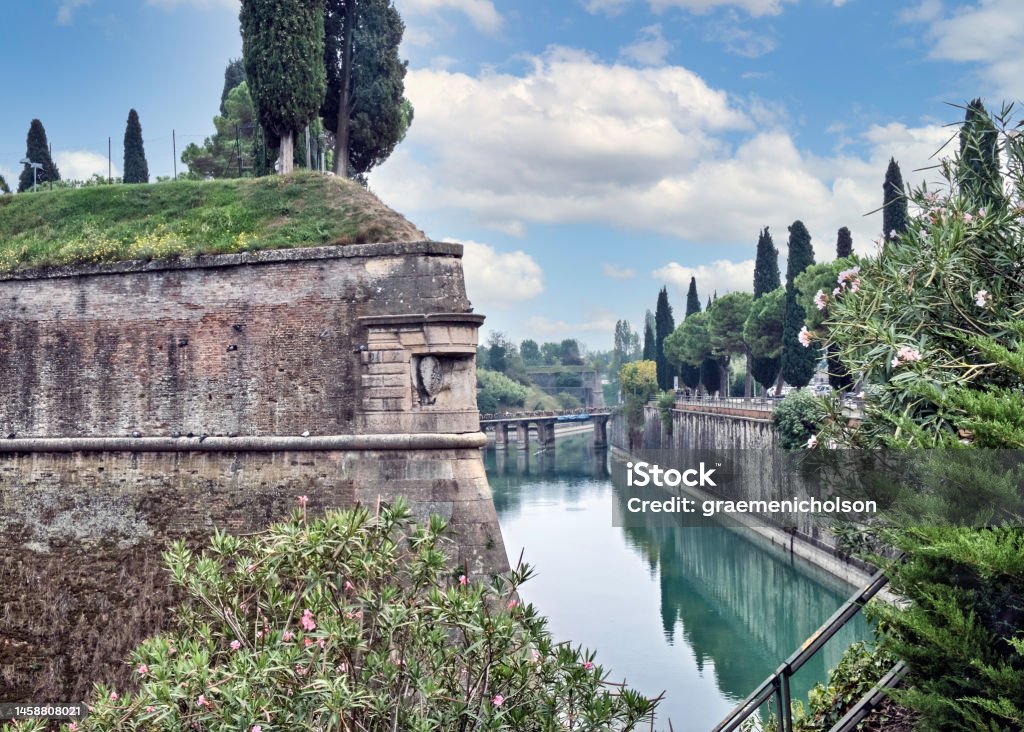 Peschiera Del Garda Detail of the fortifications in Peschiera Del Garda, Italy. Architecture Stock Photo