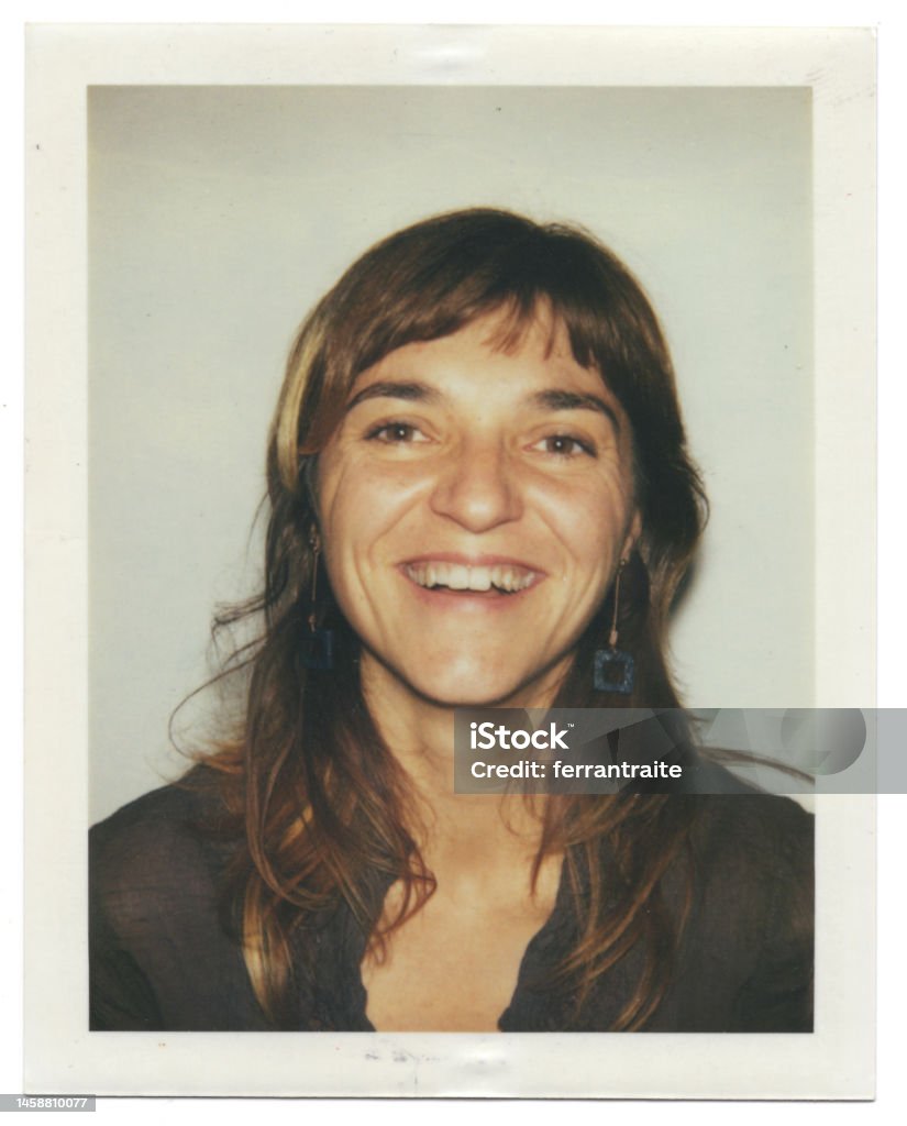 Instant transfer woman portrait - Royalty-free Polaroid - Overgezet beeld Stockfoto Instant transfer woman portrait - Royalty-free Polaroid - Overgezet beeld Stockfoto